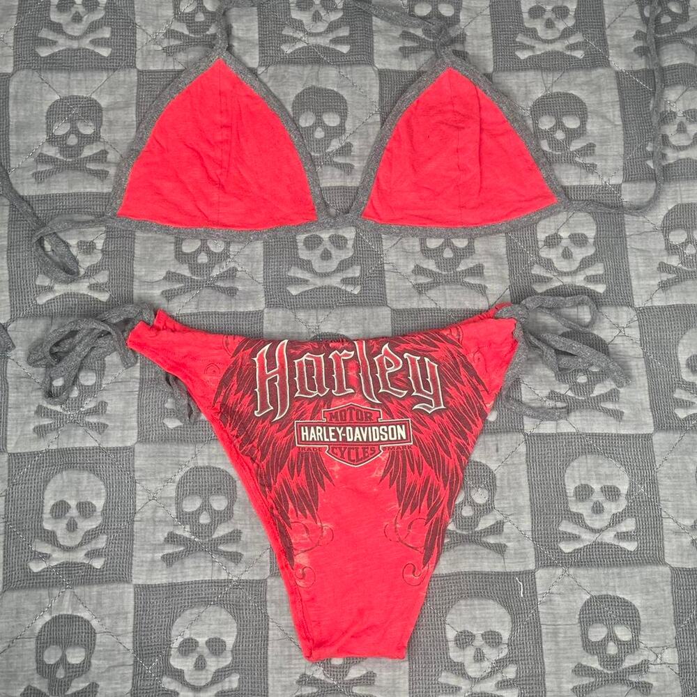 Y2k harley davidson bikini